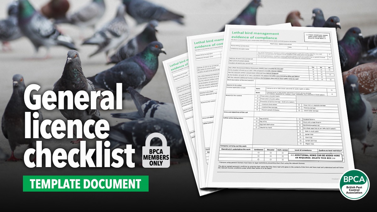 GenerallicencechecklistforpestprofessionalsBPCAmemberonly GenerallicencechecklistforpestprofessionalsBPCAmemberonly